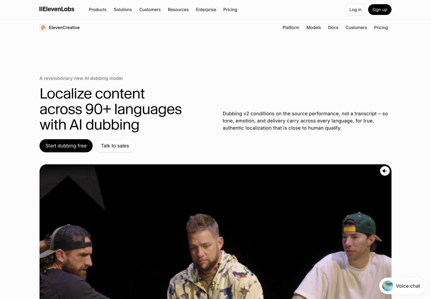 ElevenLabs Dubbing v2 overview: public reference page