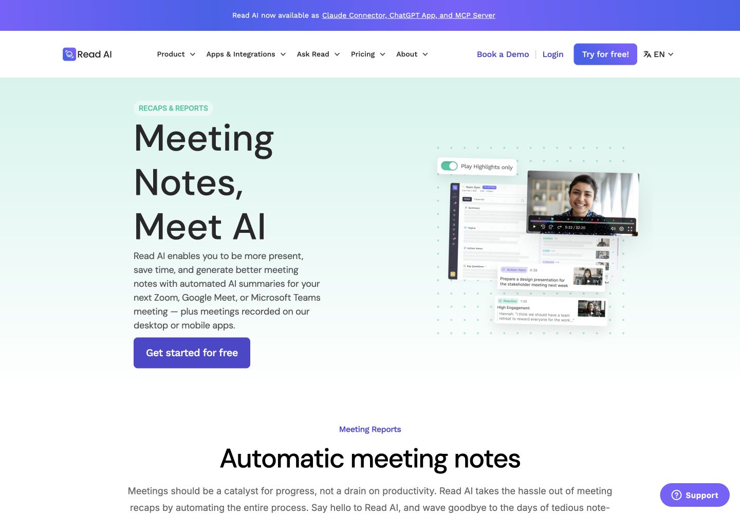 Official Read AI product page (English)