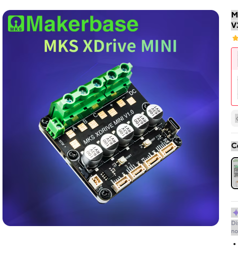 User-supplied MKS XDrive MINI reference board, in its original colors.