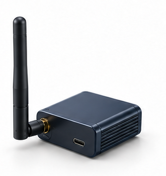 Illustrative nearby Bluetooth radio adapter with an antenna.