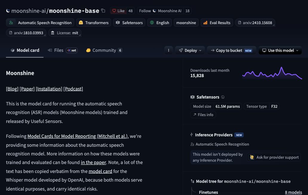 Moonshine Base official checkpoint reference