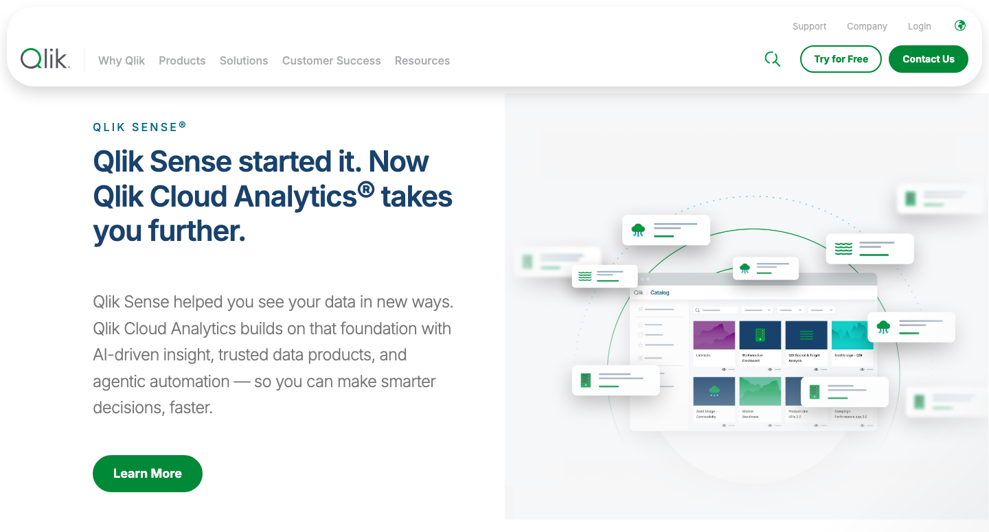 Qlik Cloud Analytics official product page