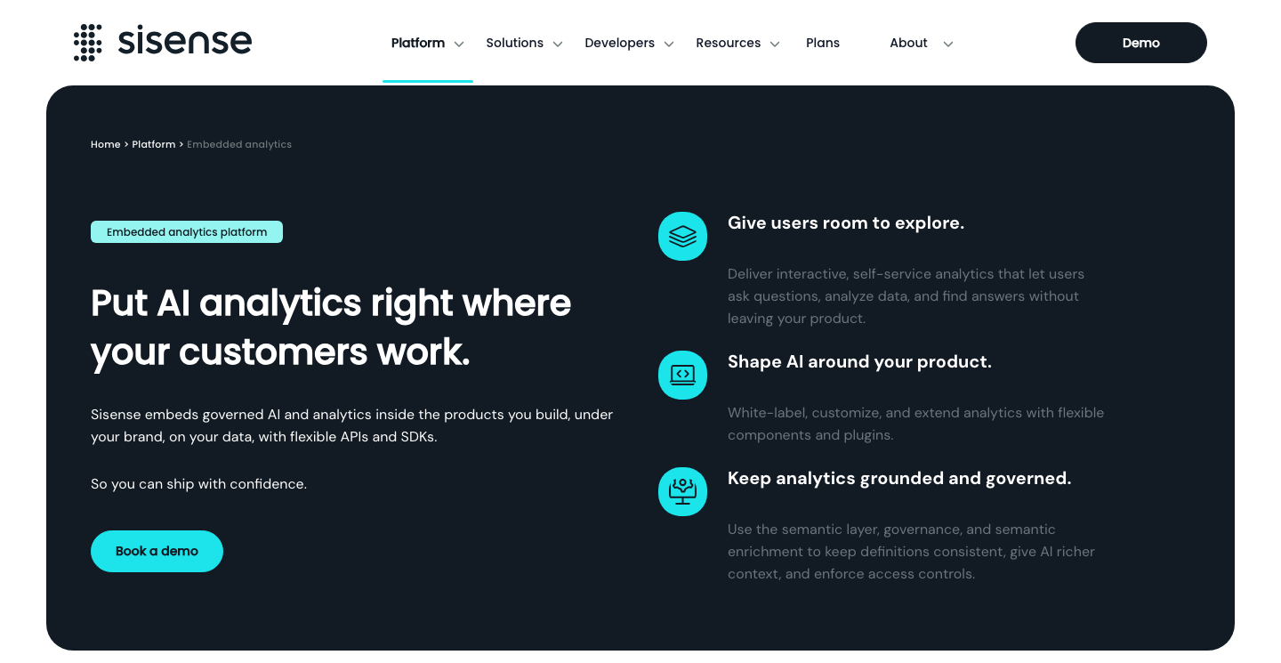 Sisense official product page