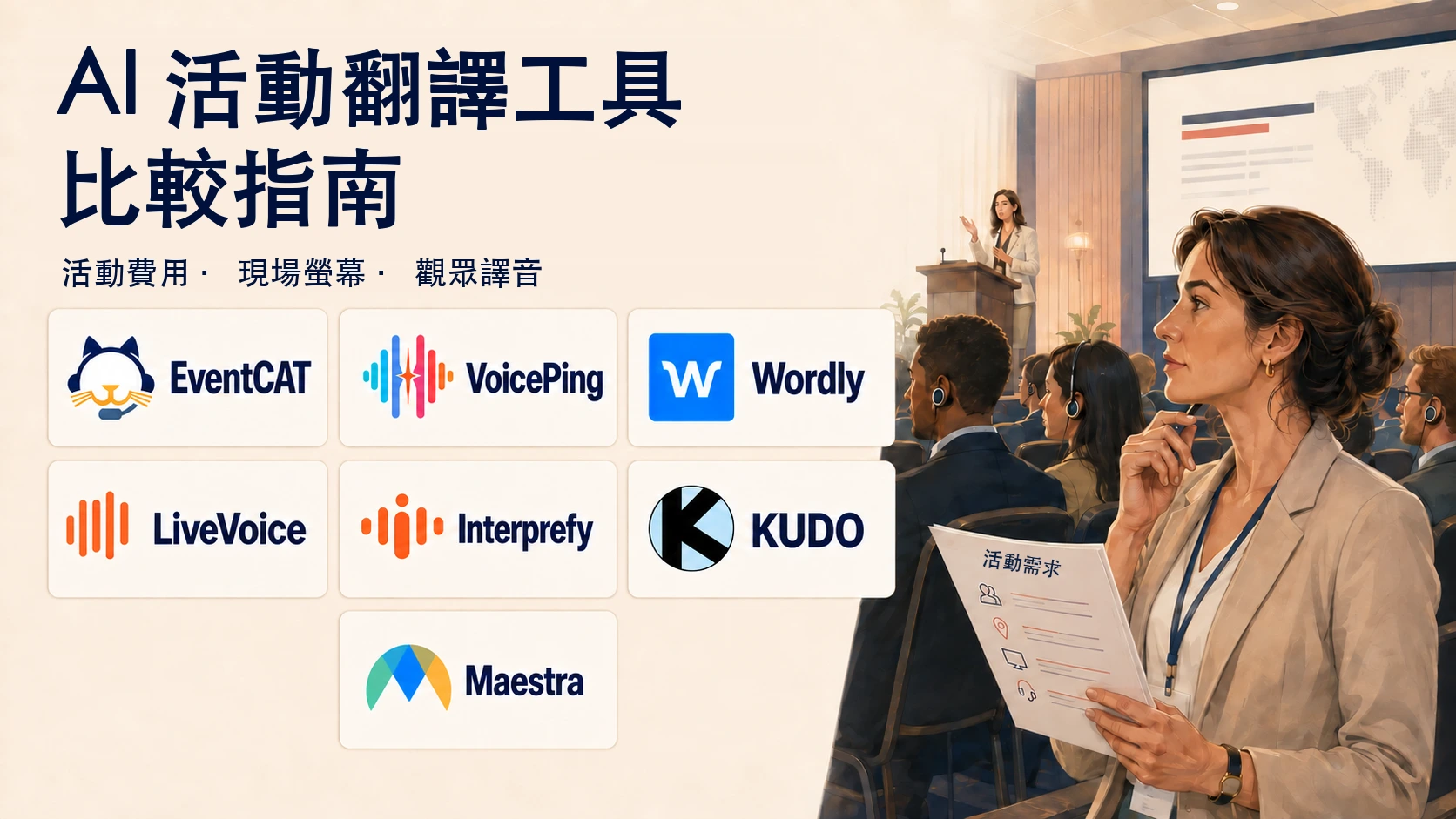 AI 活動翻譯工具比較:單次活動該選哪家