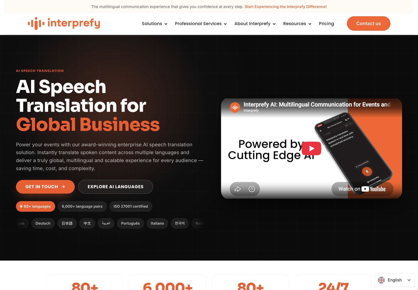 Interprefy official event translation product page.