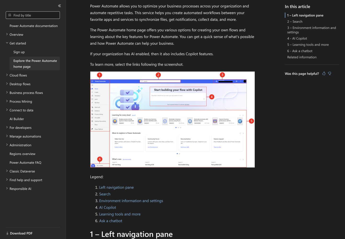Microsoft Learn’s Power Automate home-screen illustration.
