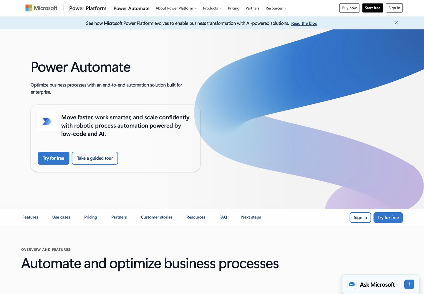 Power Automate: public reference page