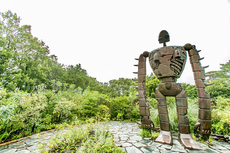 Iconic Robot in Rooftop Garden