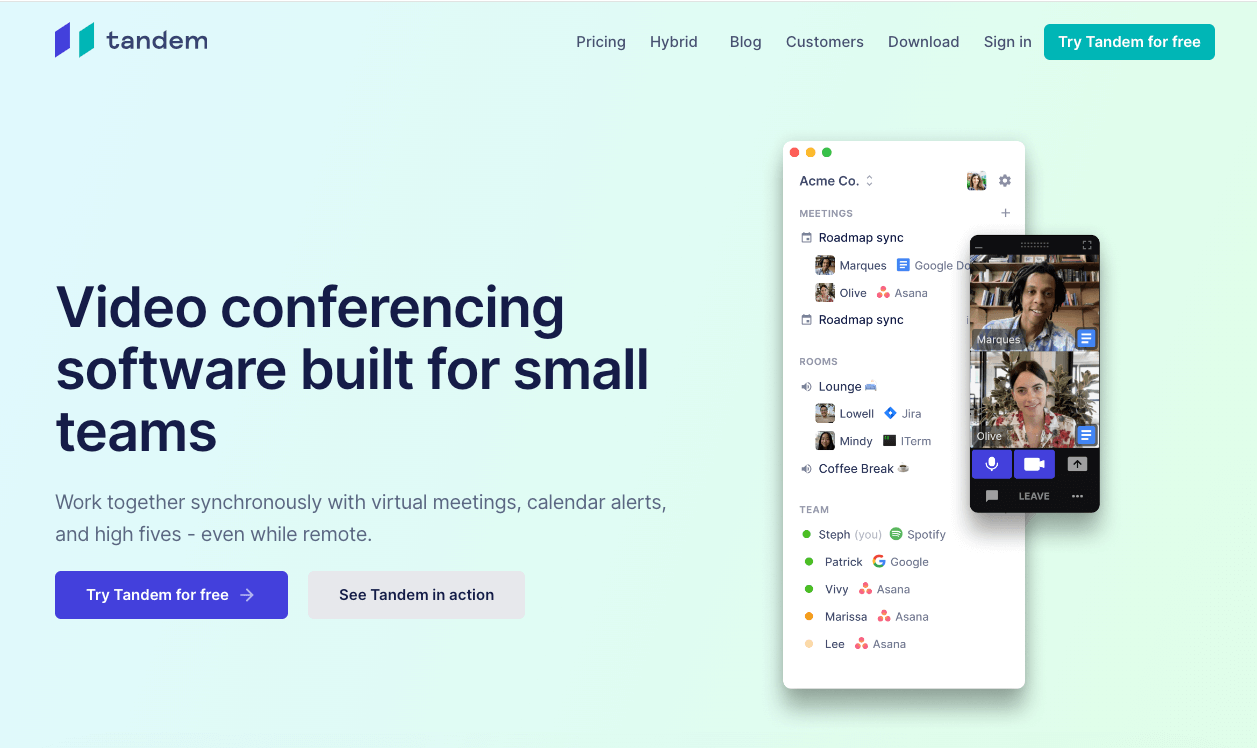 Tandem virtual office