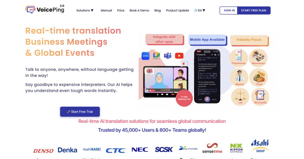 VoicePing translation app