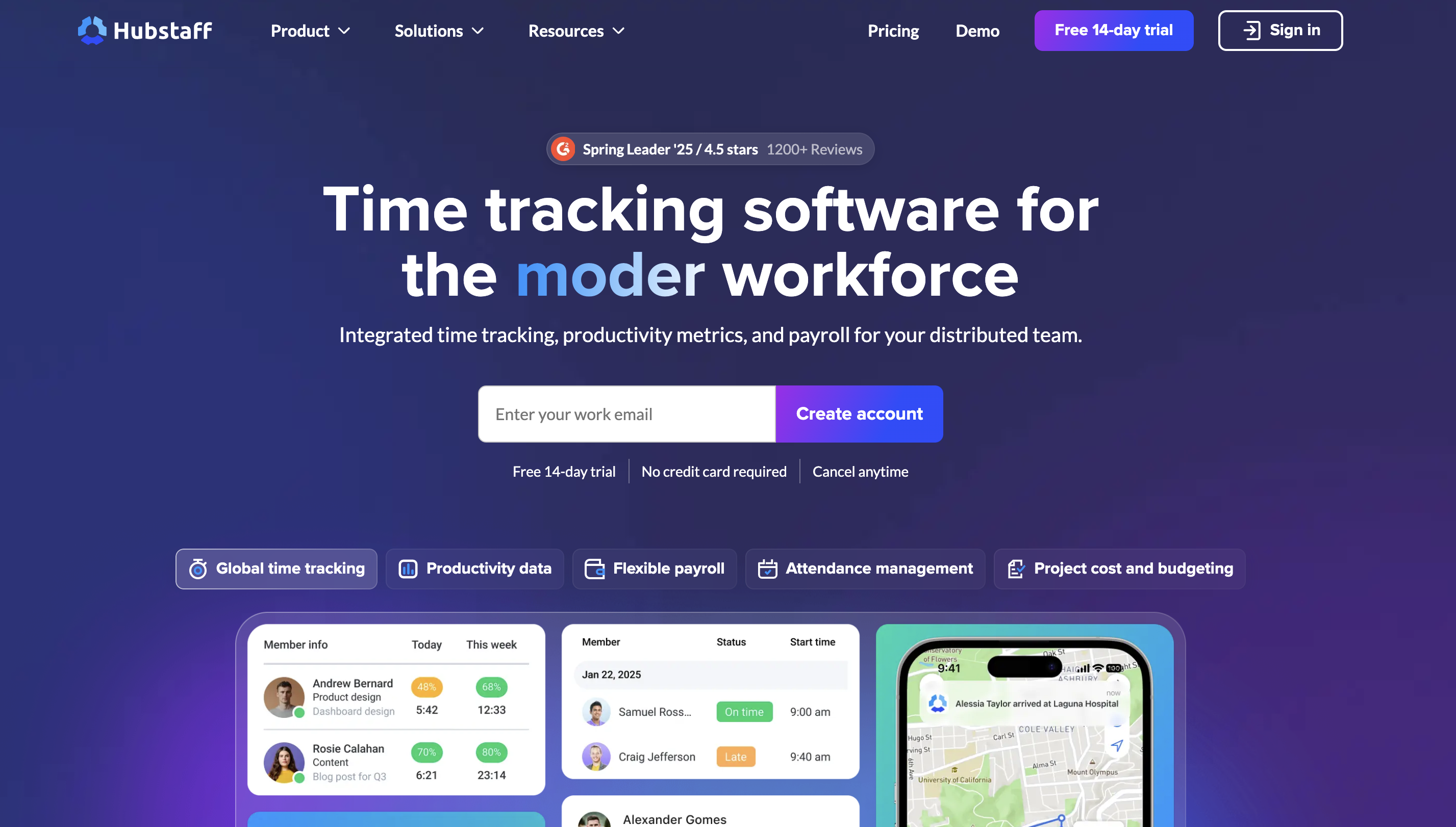 VoicePing virtual office with time tracking