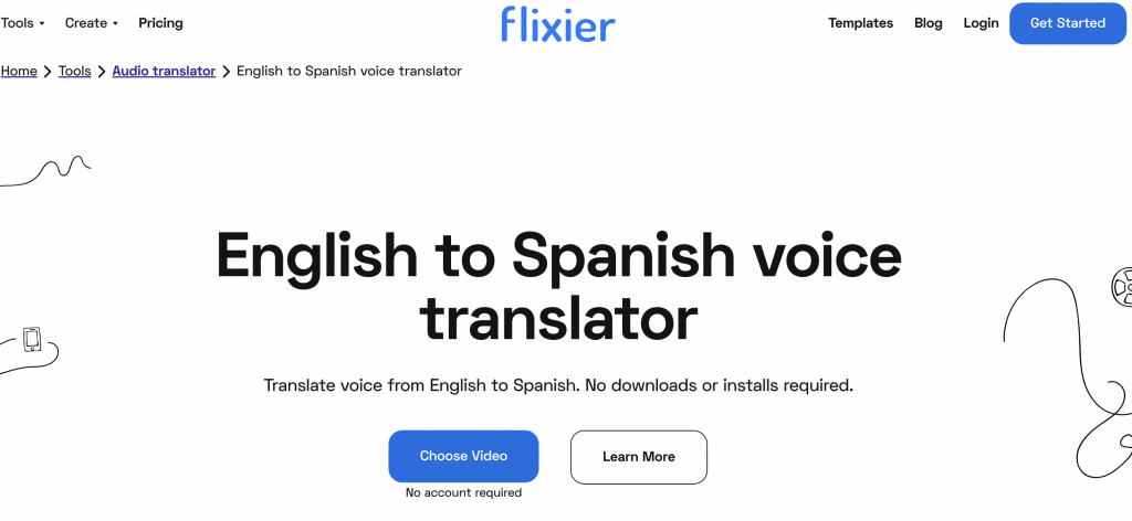 Flixier translation tool