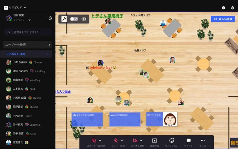 リアボルドチームのフロアの様子
