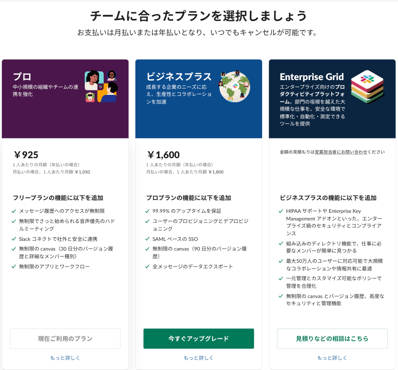 Slackのプラン