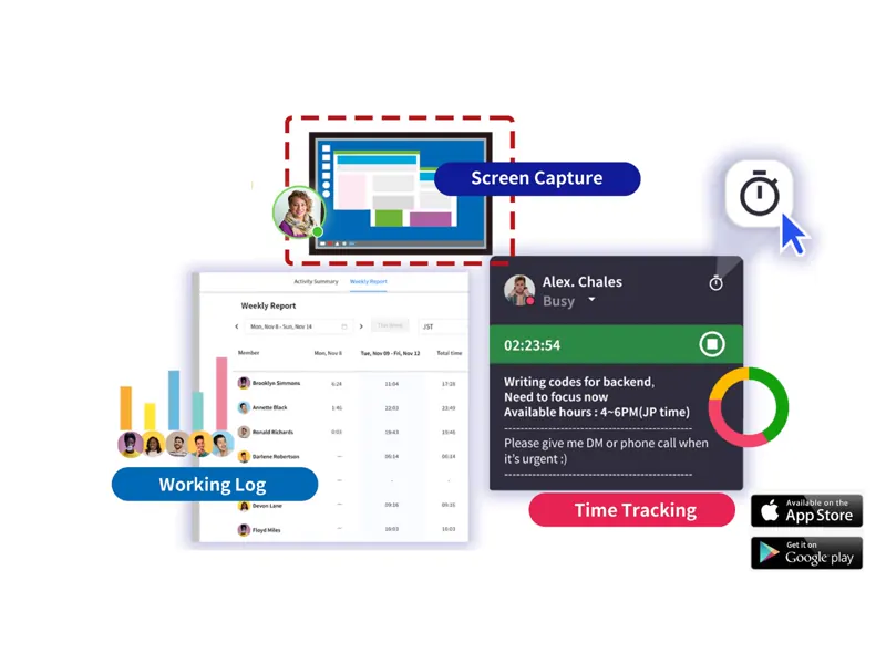 VoicePing project time tracking dashboard for remote teams